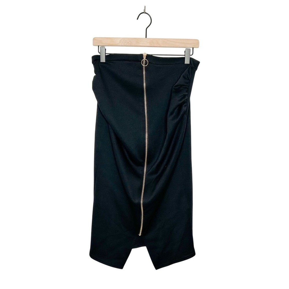 NWT ASOS Maternity Zip Front Bodycon Midi Skirt Black 8